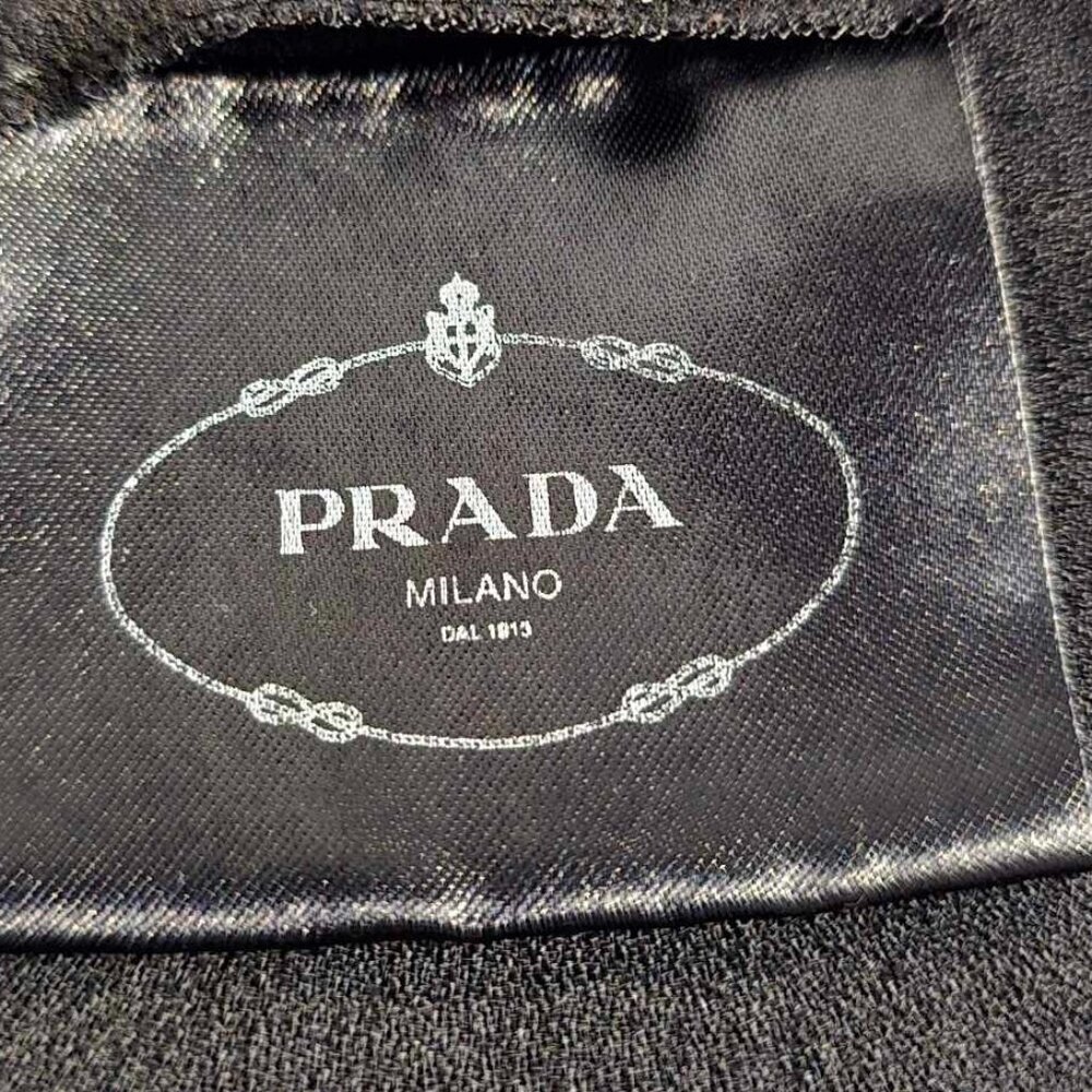 Vintage Prada Dress - Acetate Viscose - Ruffle Neckline Little Black Dress - Picture 9 of 14